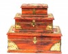 SH150 - Antique Wooden Chest ST/3 Solid Brass Inlay
